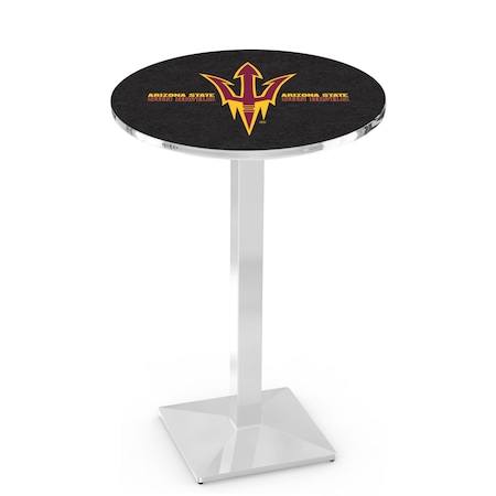 Holland Bar Stool Co 42" Chrome Arizona State Pub Table, Pitchfork L217C4228ArizSt-F